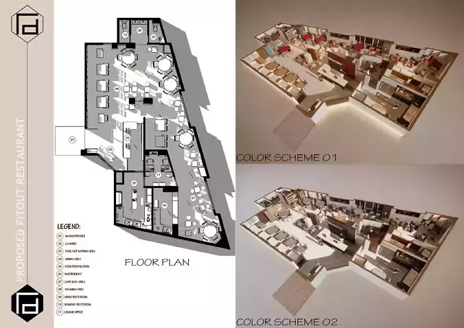 PROPOSED FITOUT RESTAURANT 3D model
