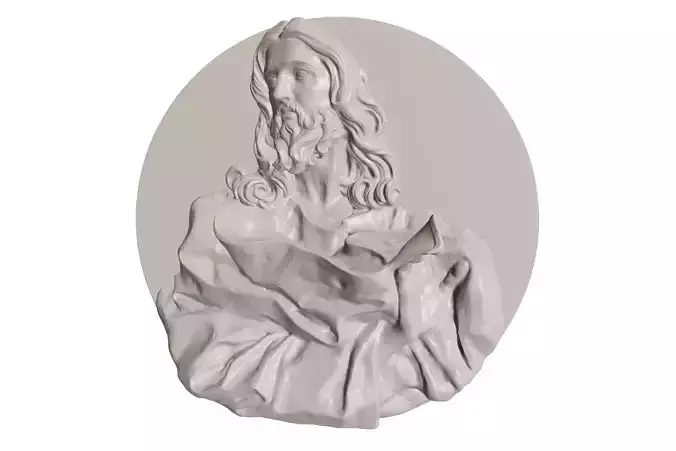 Berninis Salvator Mundi Bust Medallion Reinterpretation 3D print model