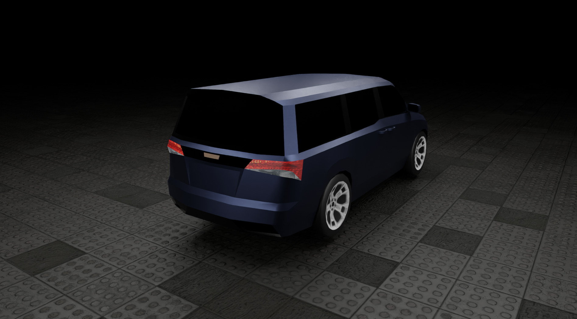 Low Poly Modern Generic Passenger Van  Low-poly 3D model_8