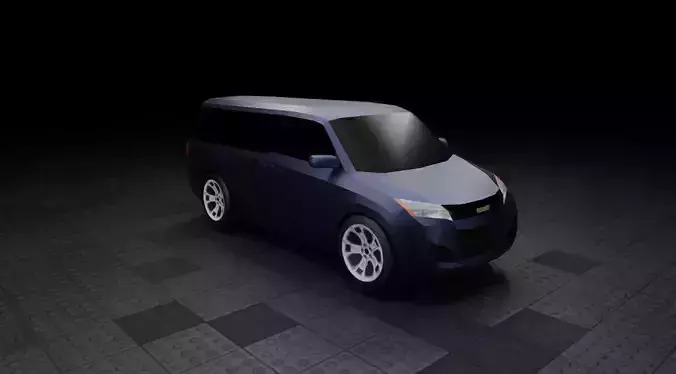 Low Poly Modern Generic Passenger Van  Low-poly 3D model