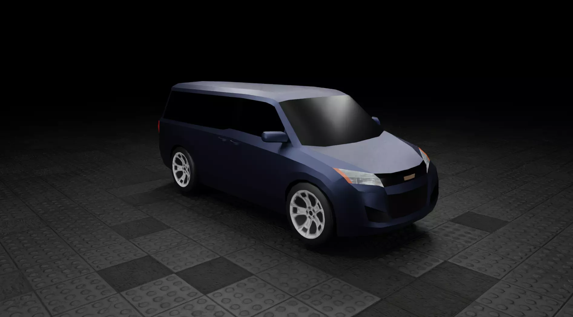 Low Poly Modern Generic Passenger Van  Low-poly 3D model_0
