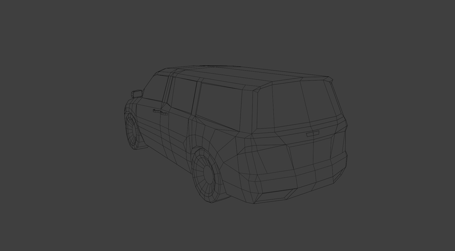 Low Poly Modern Generic Passenger Van  Low-poly 3D model_7