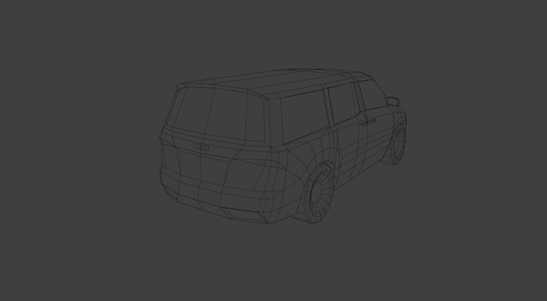 Low Poly Modern Generic Passenger Van  Low-poly 3D model_9