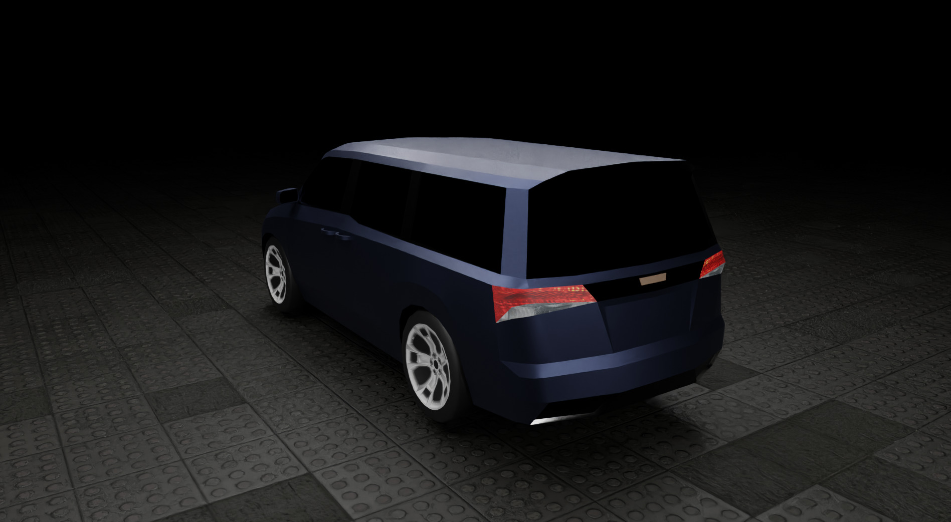 Low Poly Modern Generic Passenger Van  Low-poly 3D model_6