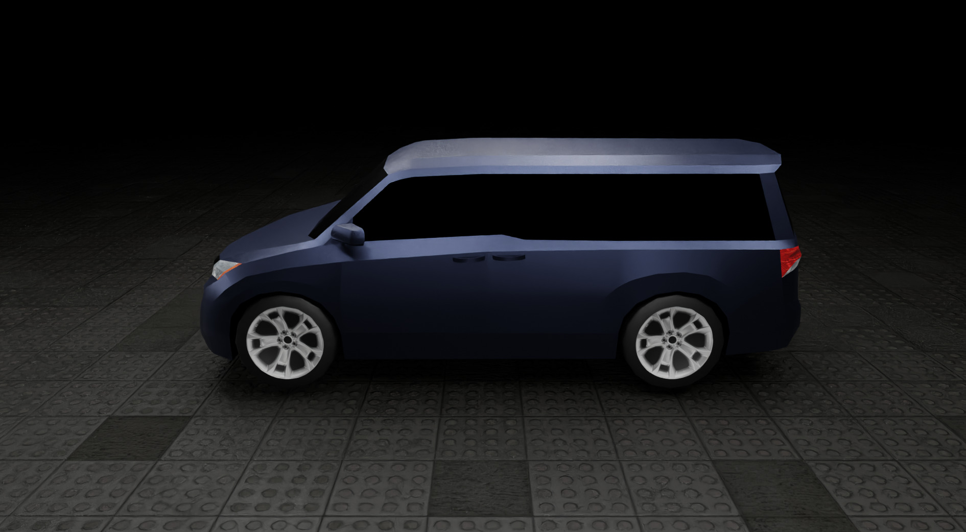 Low Poly Modern Generic Passenger Van  Low-poly 3D model_4