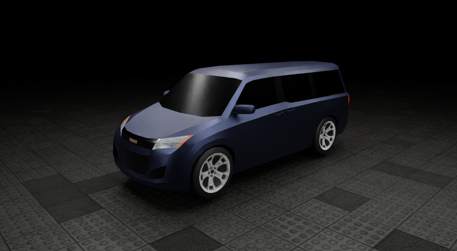 Low Poly Modern Generic Passenger Van  Low-poly 3D model_2