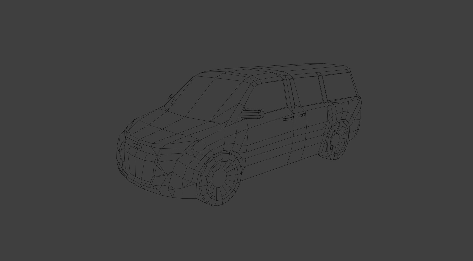 Low Poly Modern Generic Passenger Van  Low-poly 3D model_3