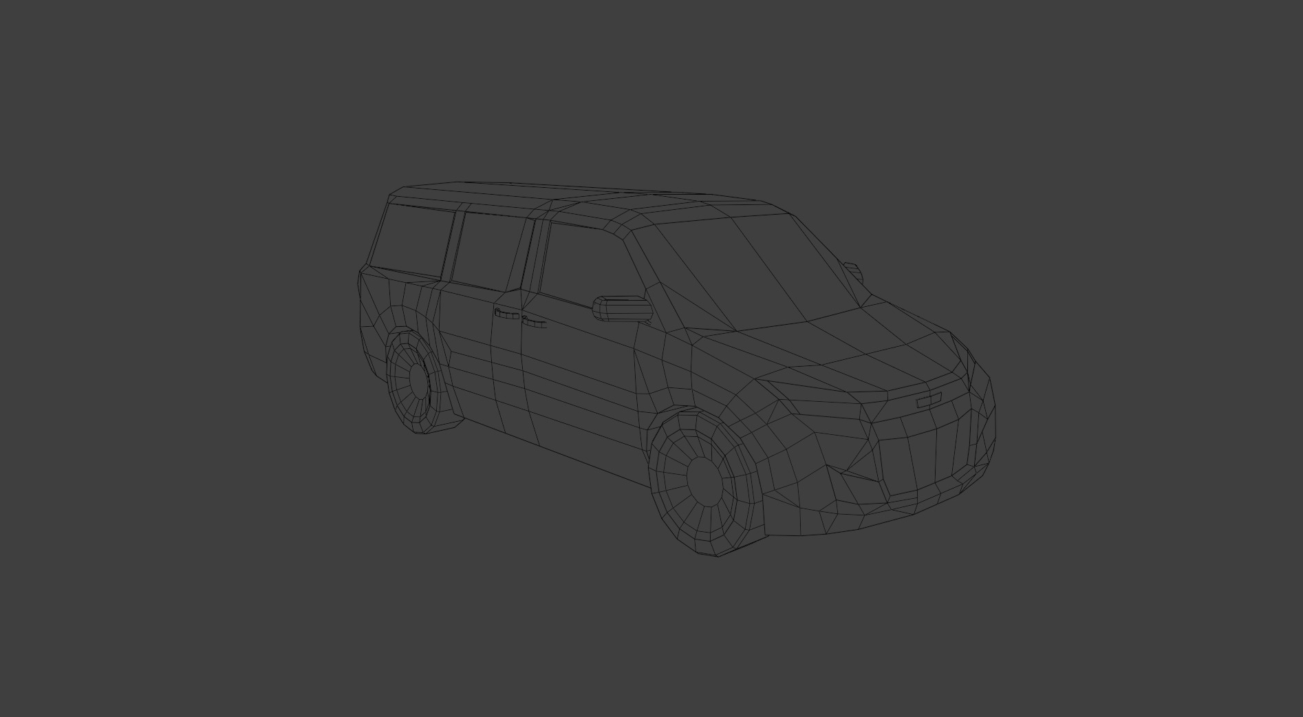 Low Poly Modern Generic Passenger Van  Low-poly 3D model_1
