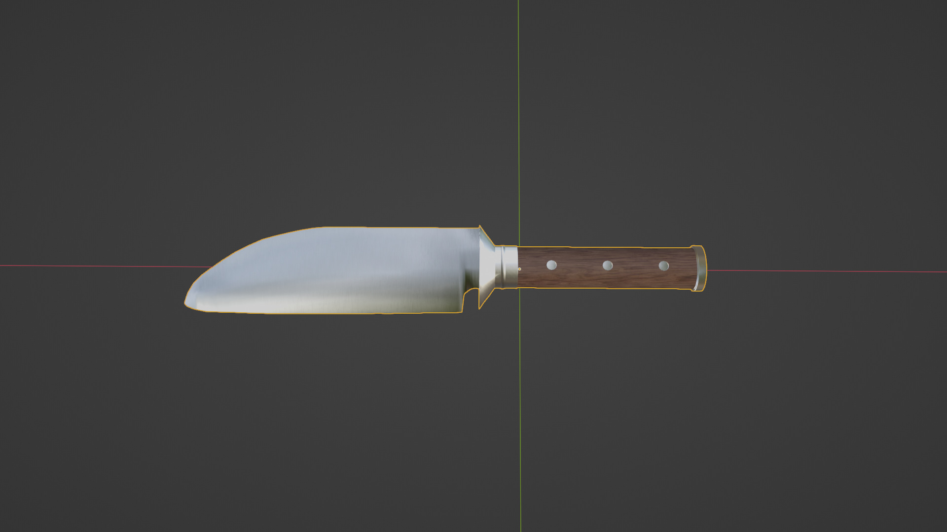 Kitchen knife - low poly Low-poly 3D model_2