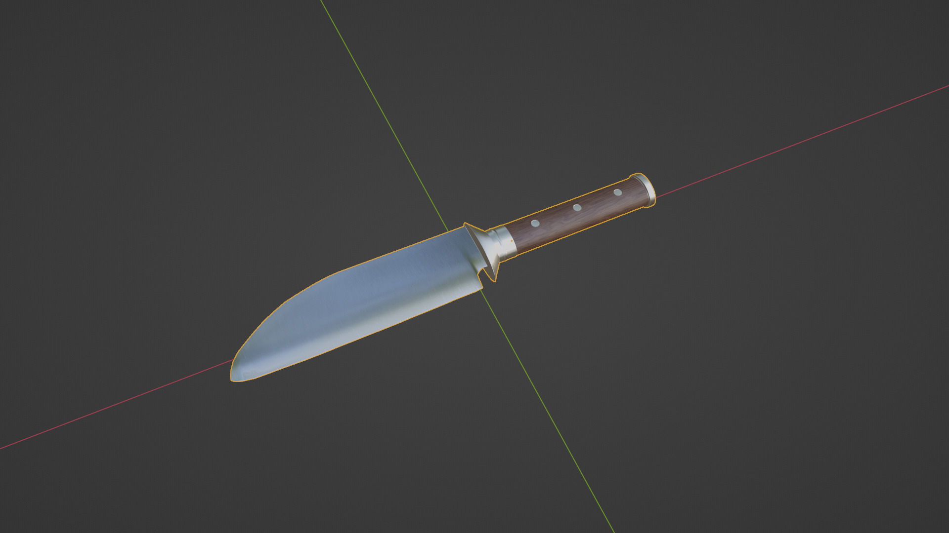 Kitchen knife - low poly Low-poly 3D model_1