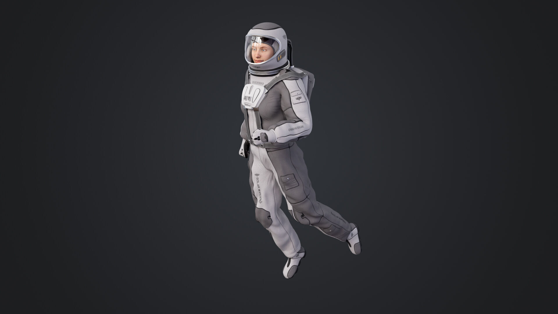 Space suit women 3D model_2