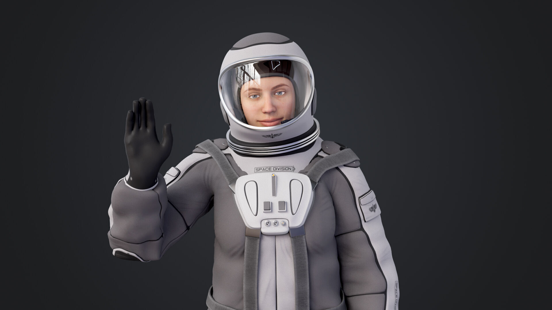 Space suit women 3D model_3