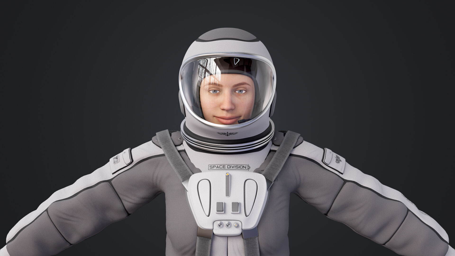Space suit women 3D model_17
