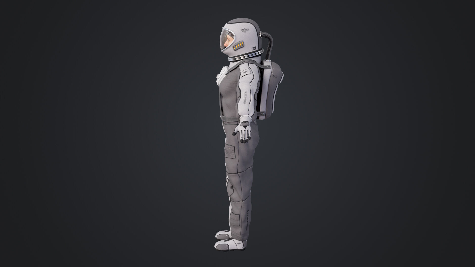 Space suit women 3D model_9