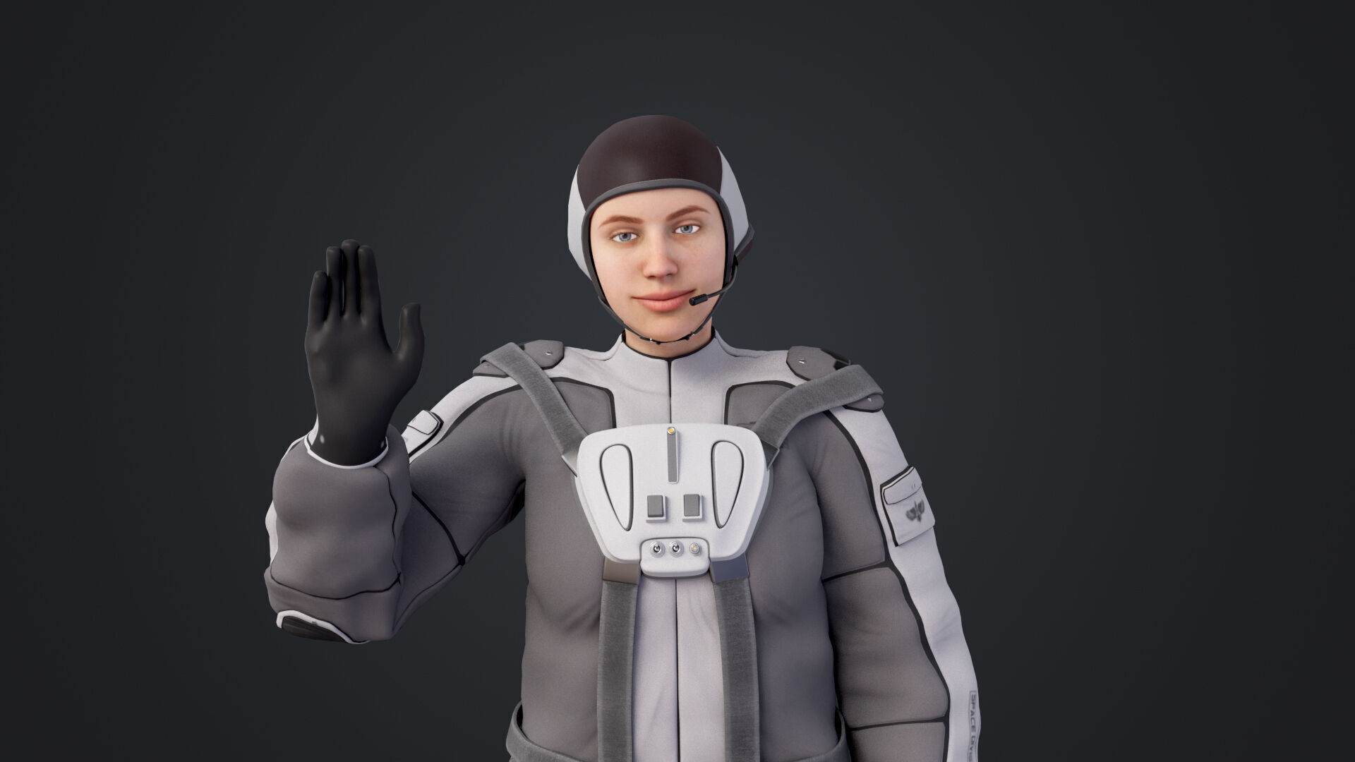 Space suit women 3D model_4