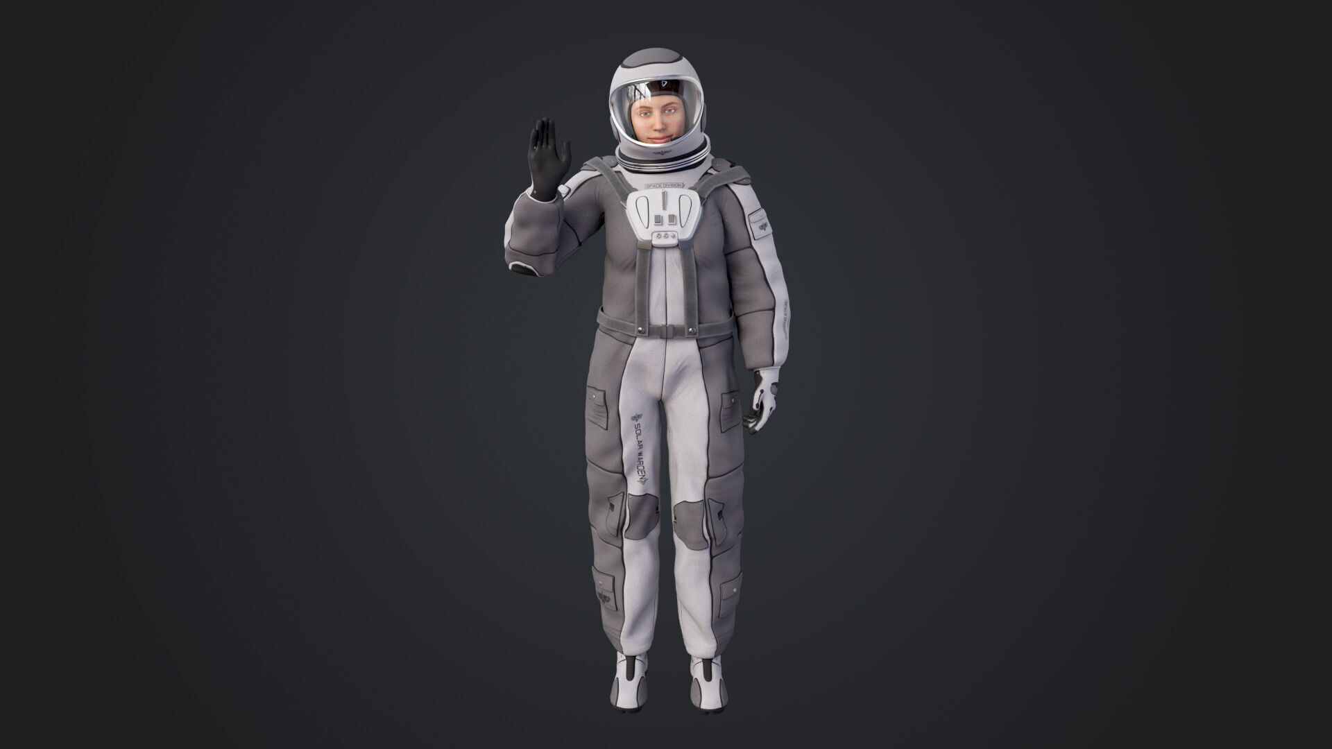 Space suit women 3D model_6