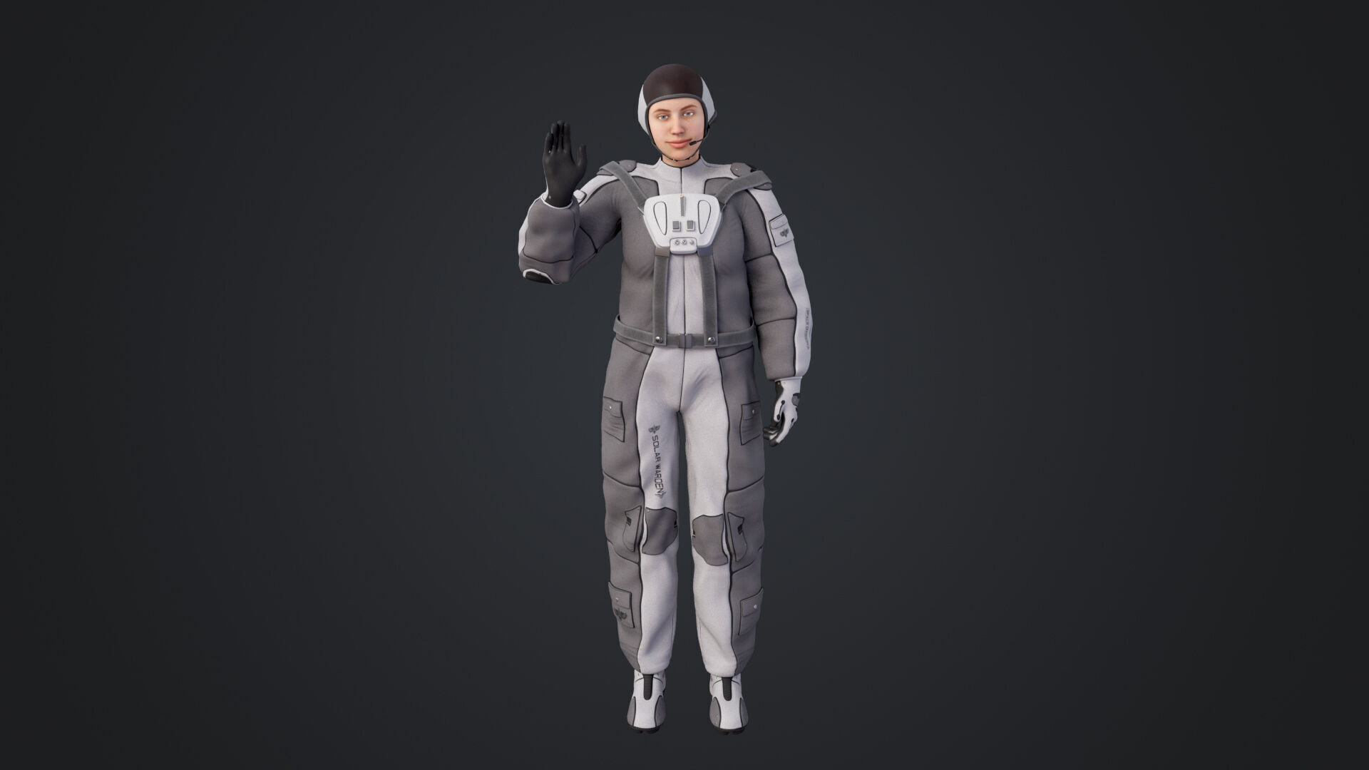 Space suit women 3D model_5