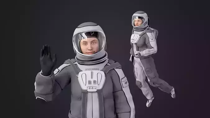 Space suit women 3D model