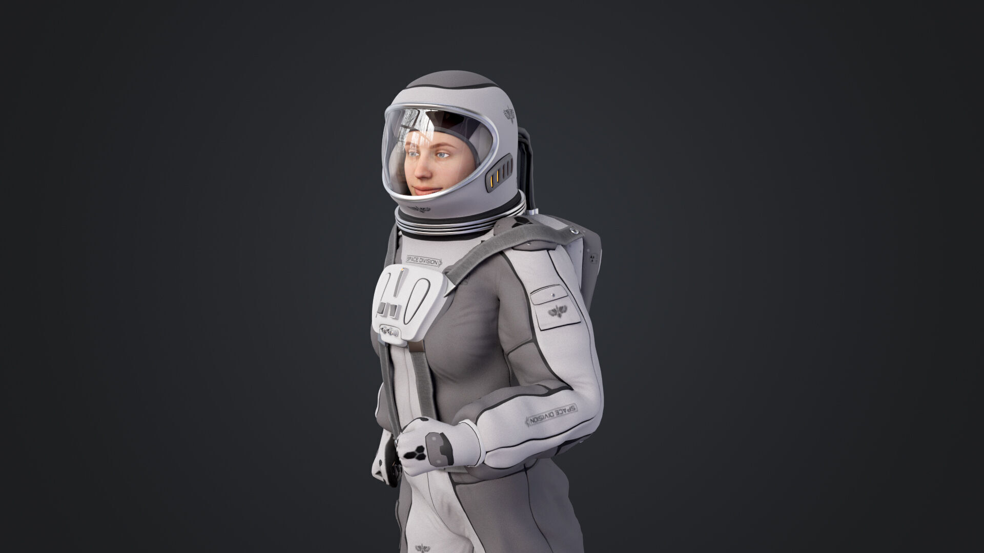Space suit women 3D model_1