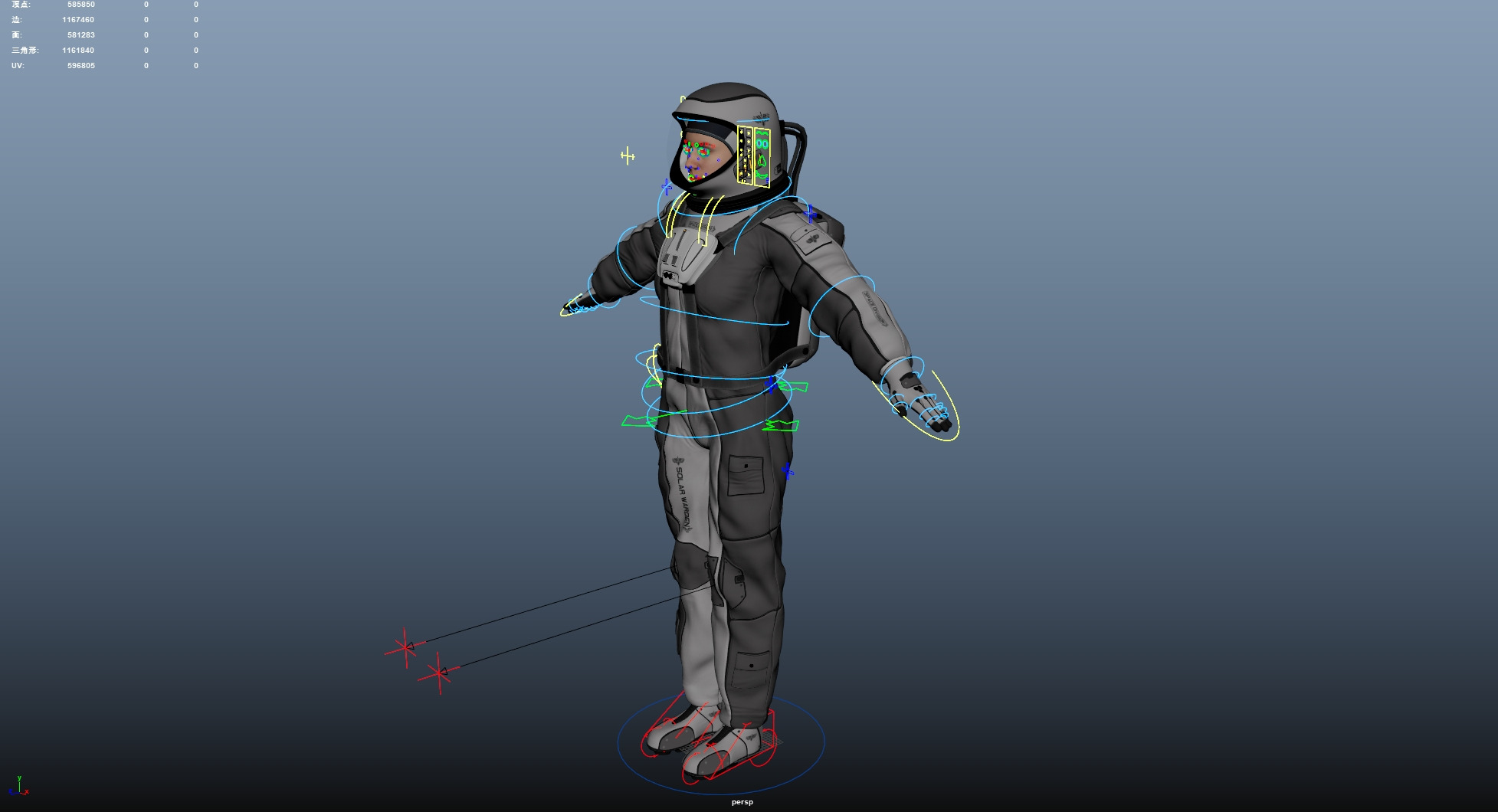 Space suit women 3D model_24