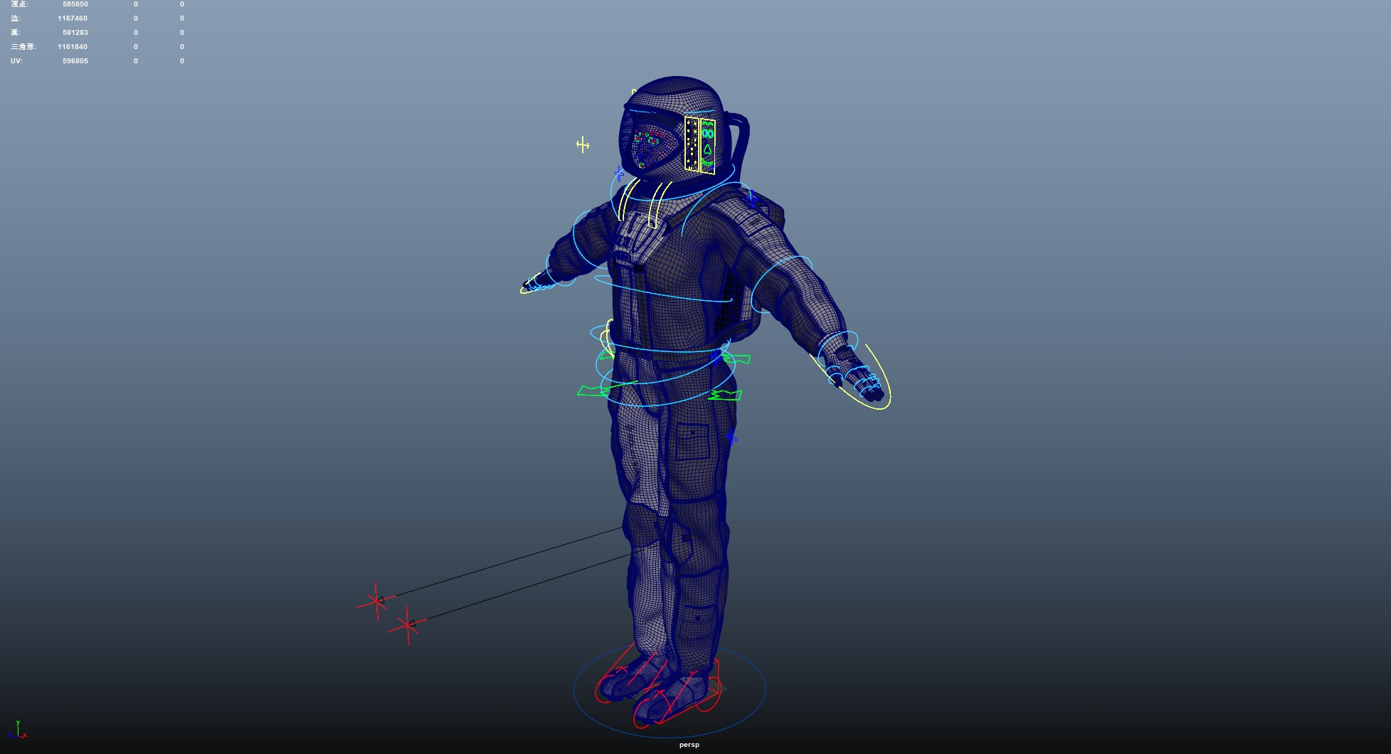 Space suit women 3D model_25
