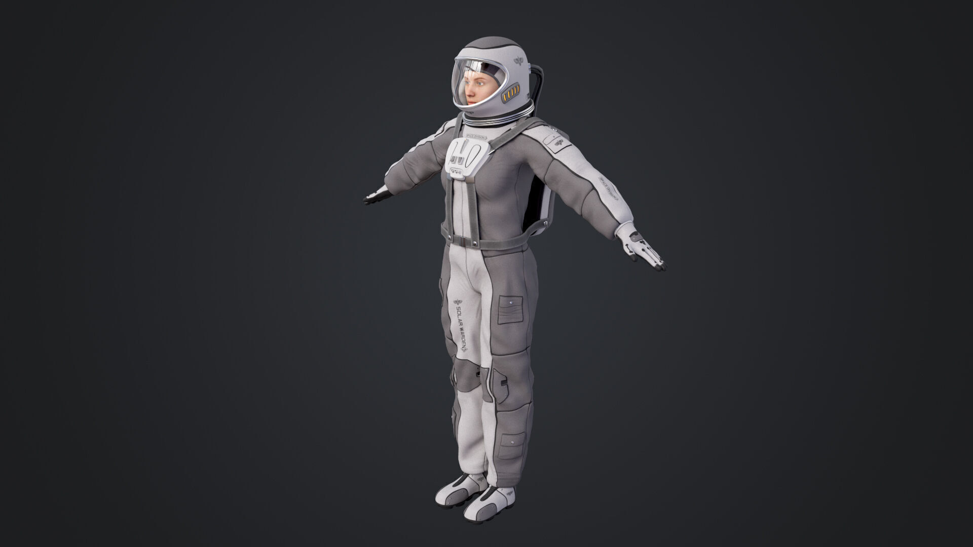Space suit women 3D model_8