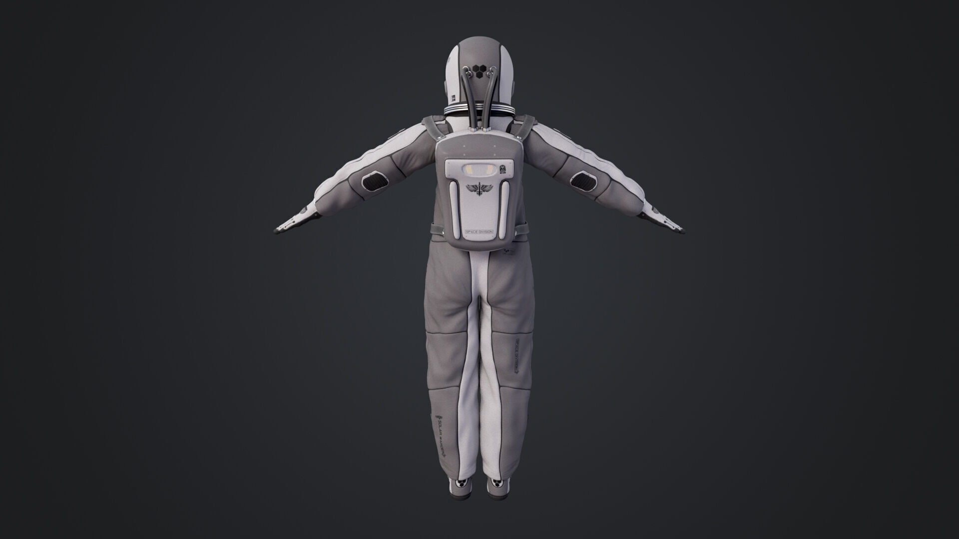 Space suit women 3D model_11