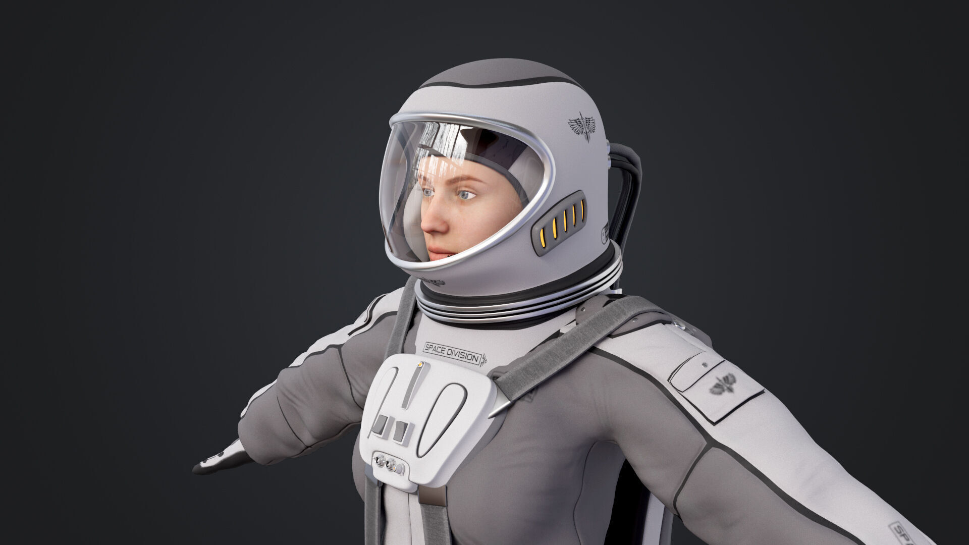 Space suit women 3D model_13