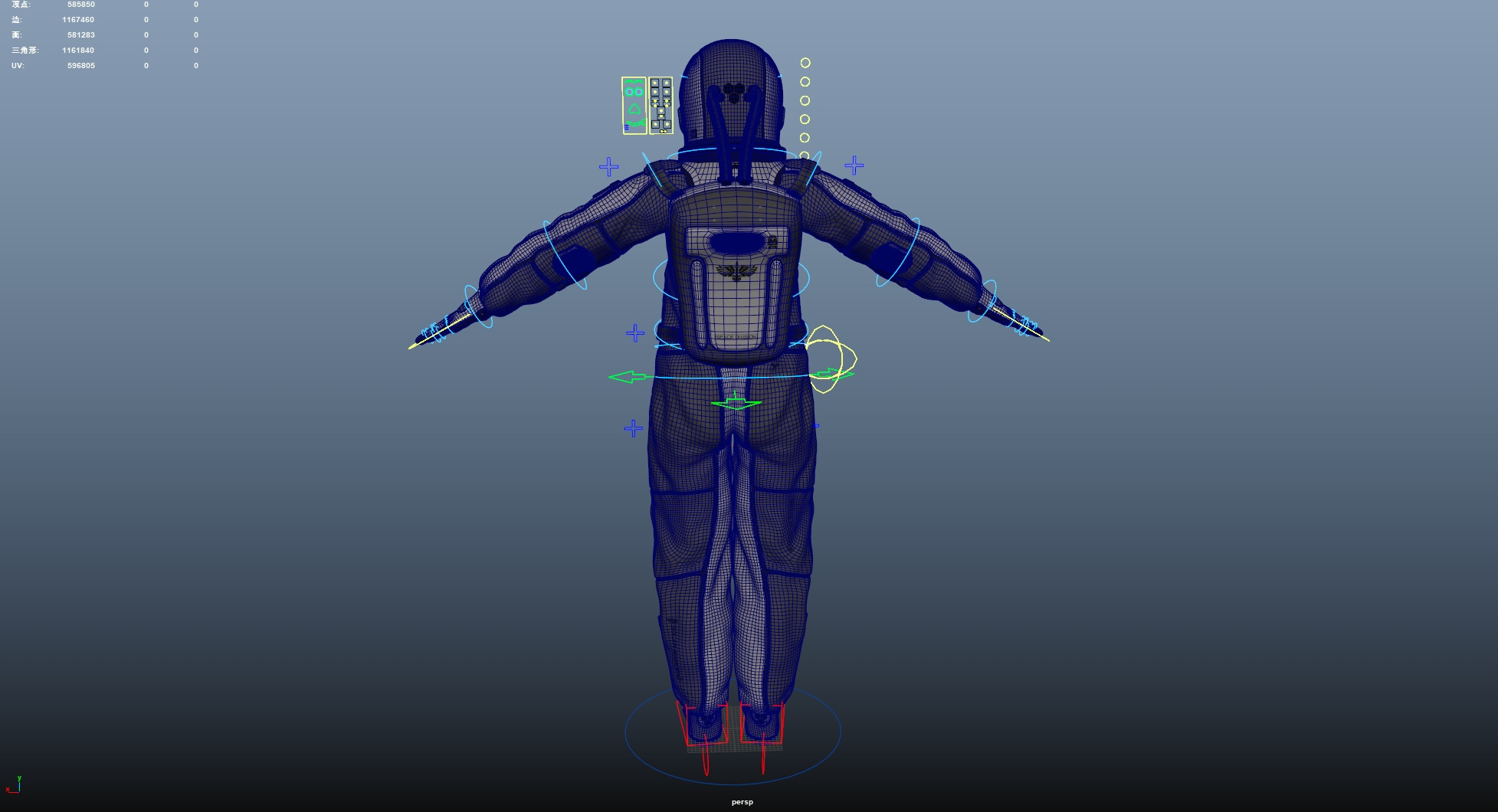 Space suit women 3D model_27