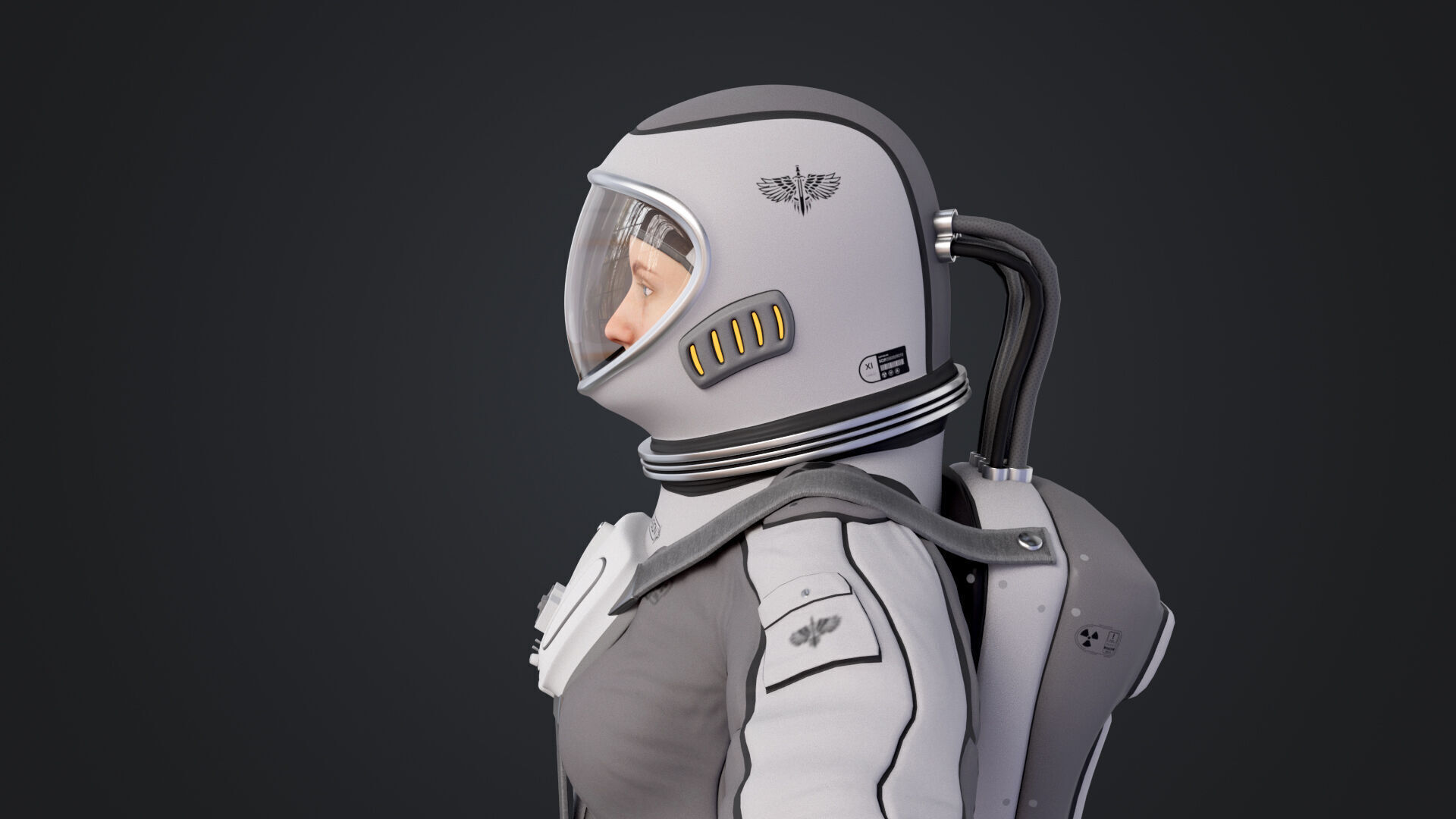 Space suit women 3D model_14