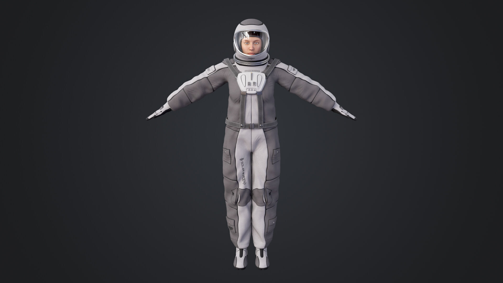 Space suit women 3D model_7