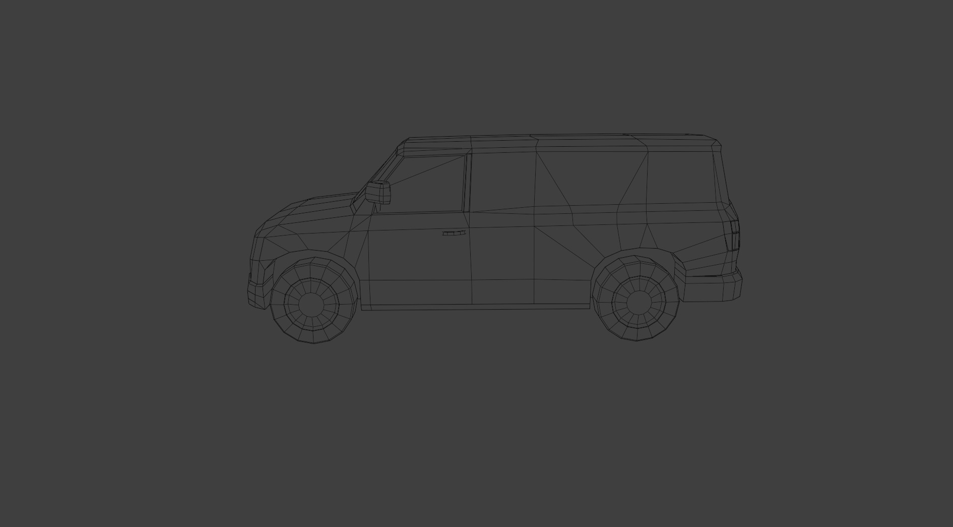 Low Poly Modern Generic Cargo Van  Low-poly 3D model_5