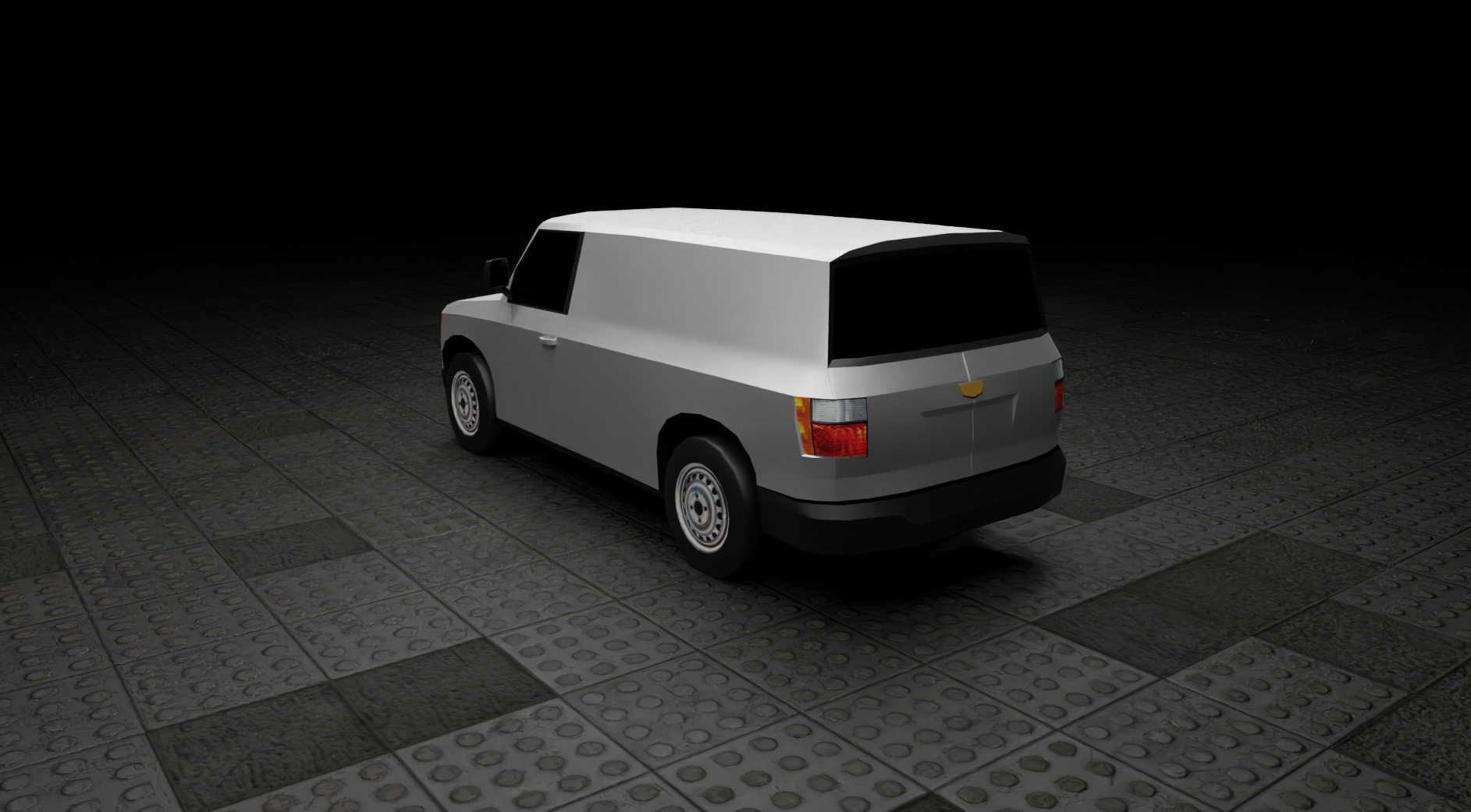 Low Poly Modern Generic Cargo Van  Low-poly 3D model_6