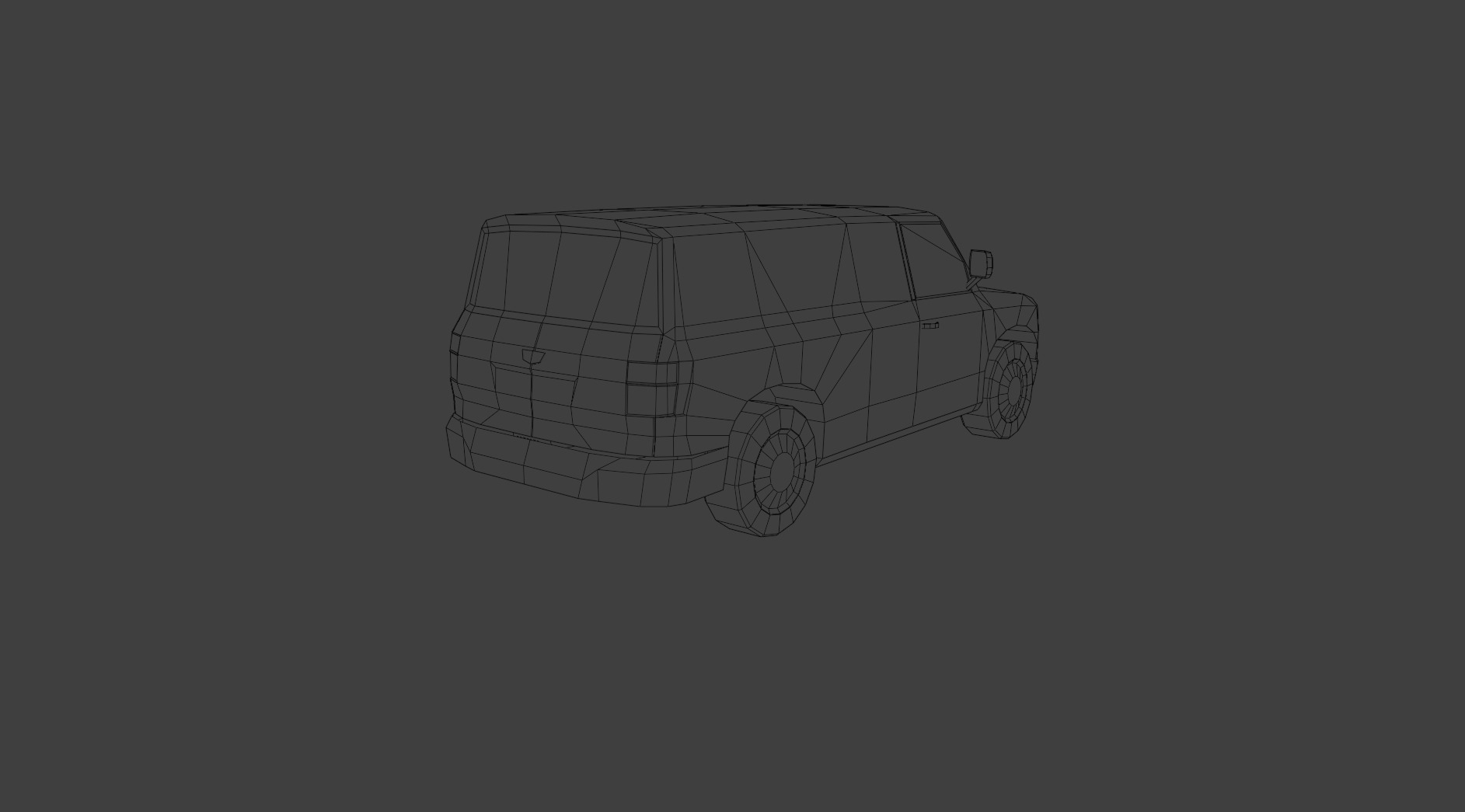 Low Poly Modern Generic Cargo Van  Low-poly 3D model_9