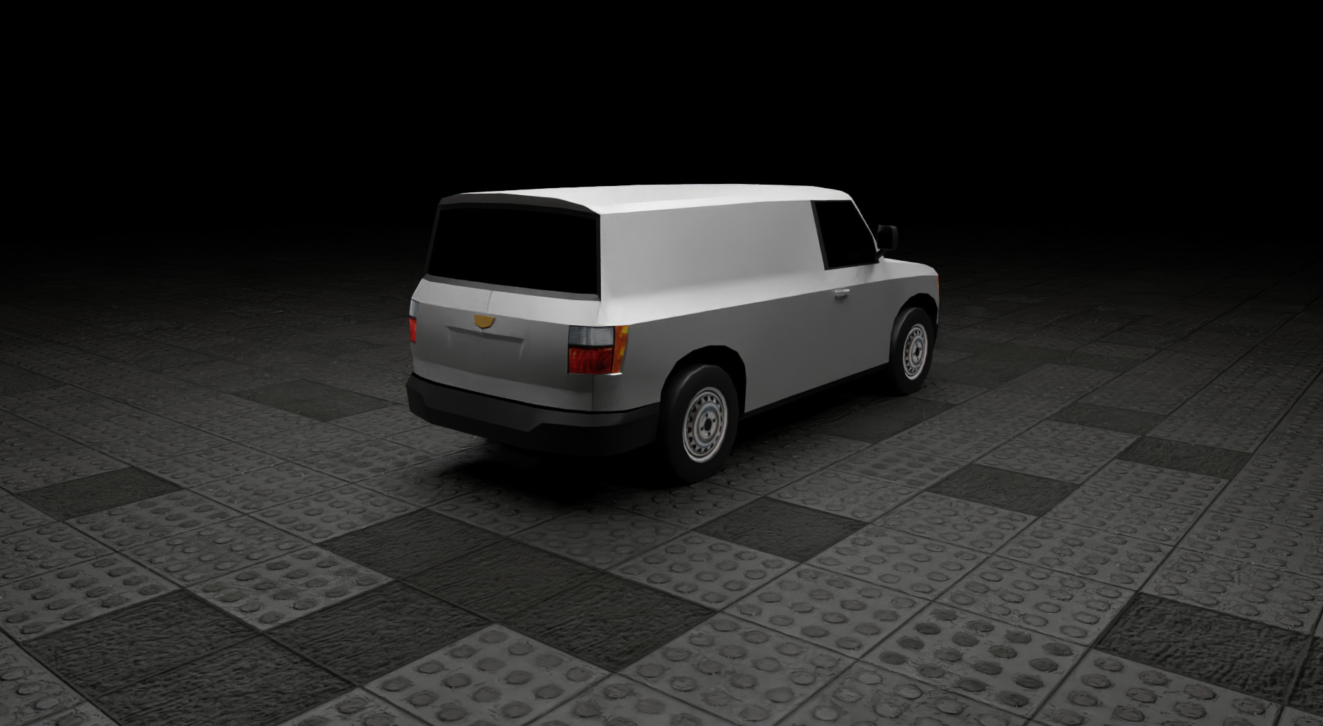 Low Poly Modern Generic Cargo Van  Low-poly 3D model_8