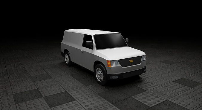 Low Poly Modern Generic Cargo Van  Low-poly 3D model