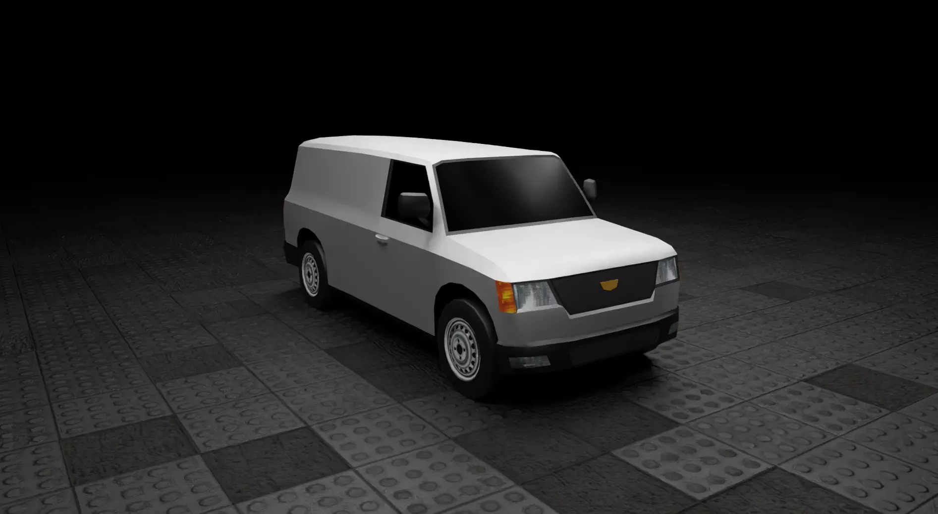 Low Poly Modern Generic Cargo Van  Low-poly 3D model_0