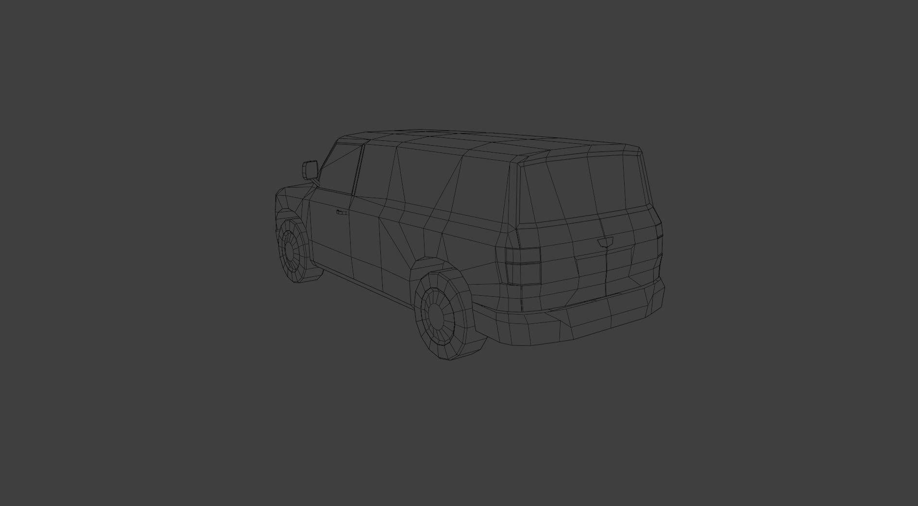 Low Poly Modern Generic Cargo Van  Low-poly 3D model_7