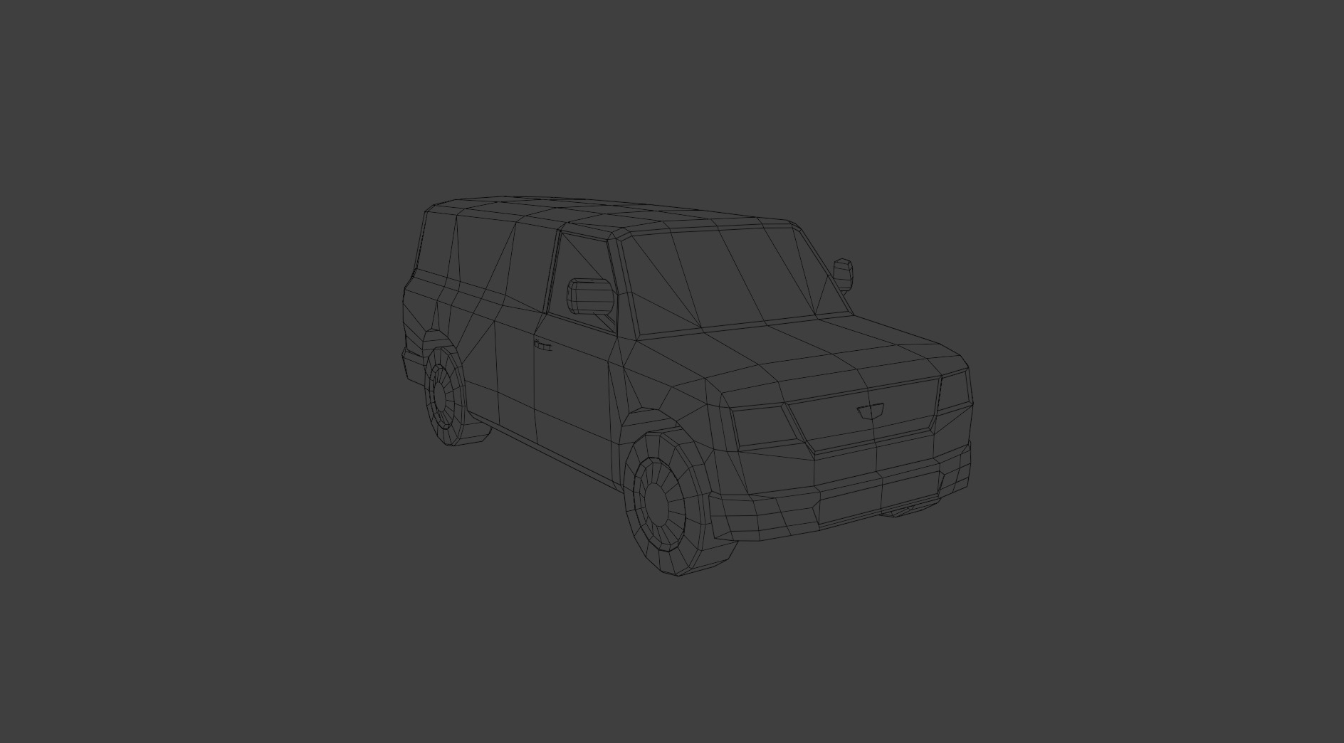 Low Poly Modern Generic Cargo Van  Low-poly 3D model_1