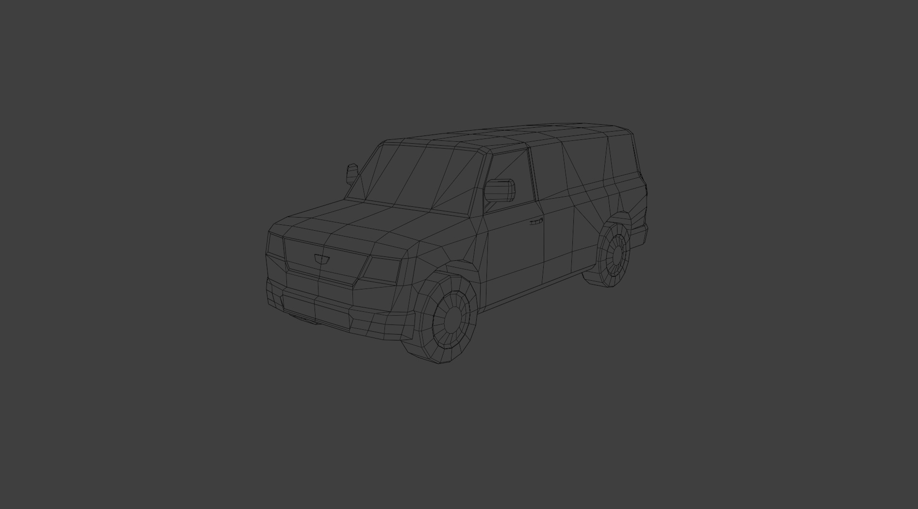 Low Poly Modern Generic Cargo Van  Low-poly 3D model_3