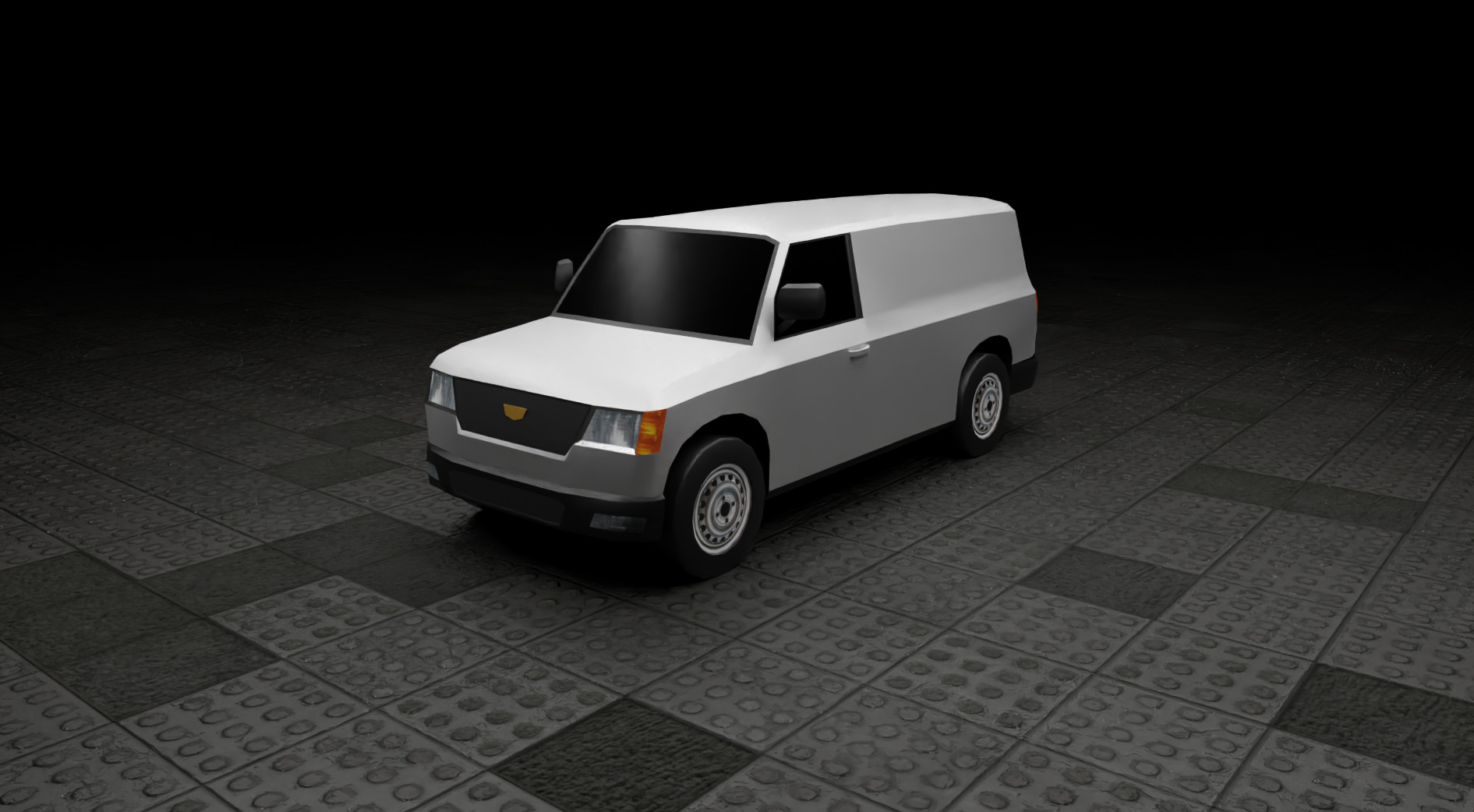 Low Poly Modern Generic Cargo Van  Low-poly 3D model_2
