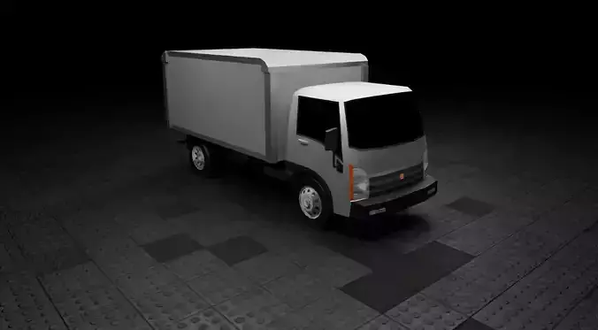 Low Poly Modern Generic Box Truck  Low-poly 3D model