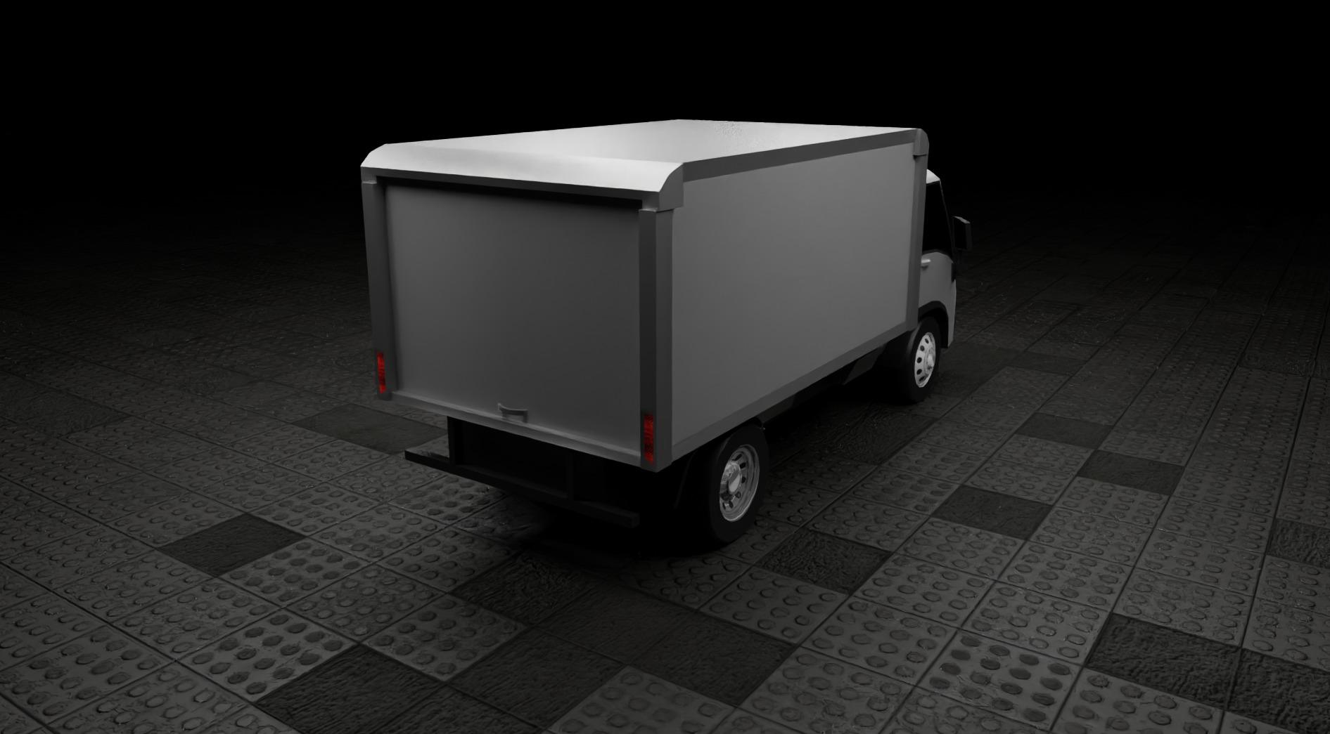 Low Poly Modern Generic Box Truck  Low-poly 3D model_8