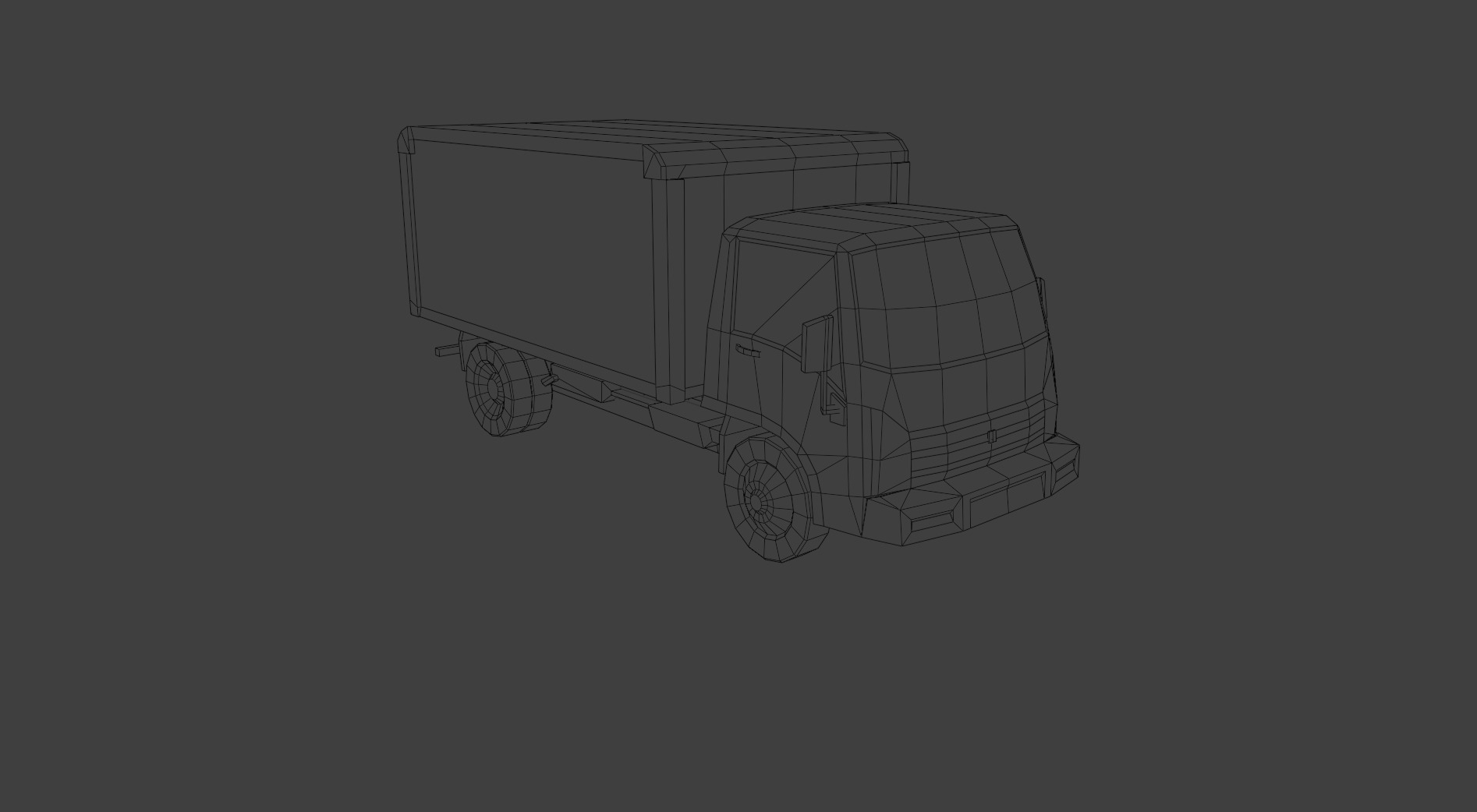 Low Poly Modern Generic Box Truck  Low-poly 3D model_1