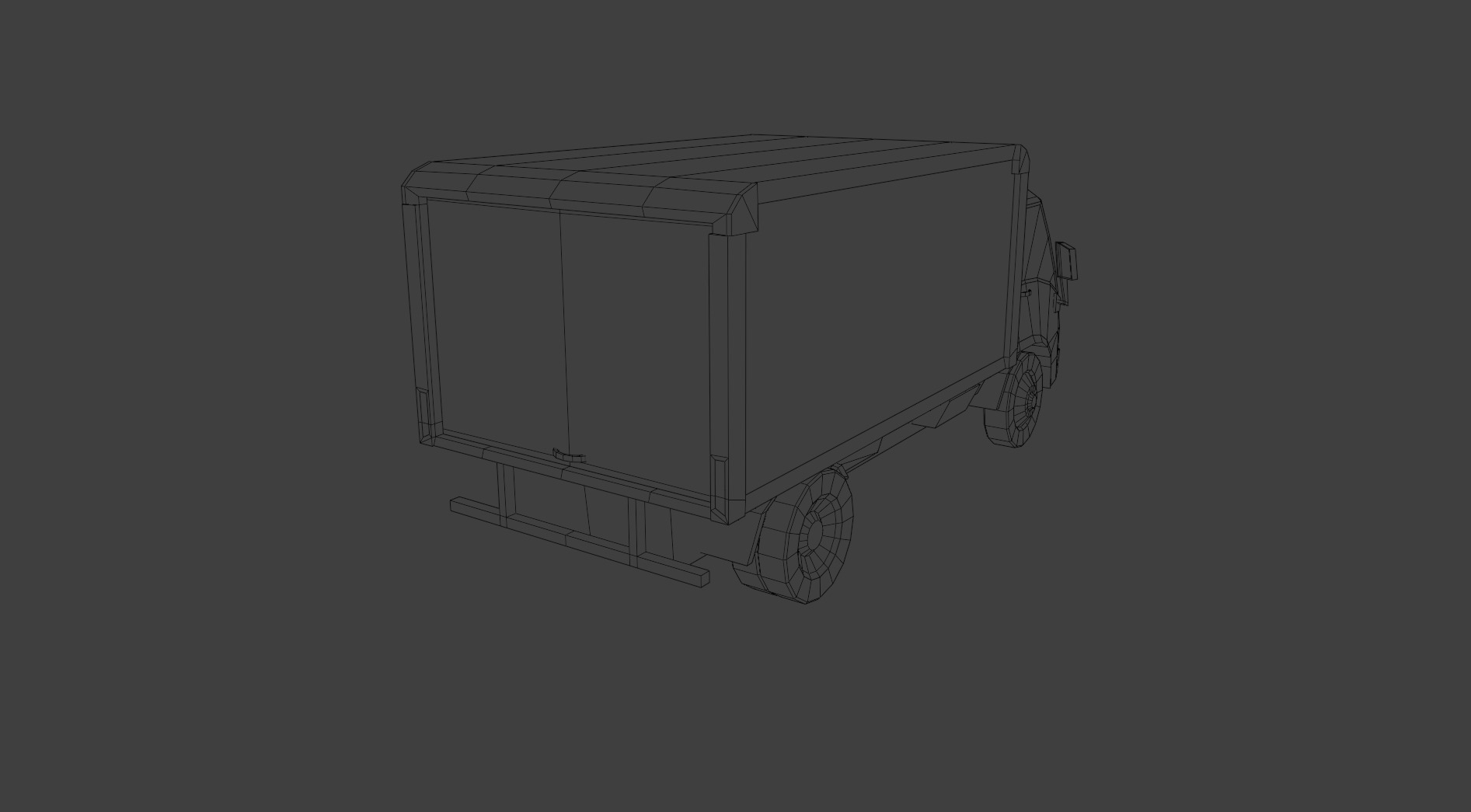 Low Poly Modern Generic Box Truck  Low-poly 3D model_9