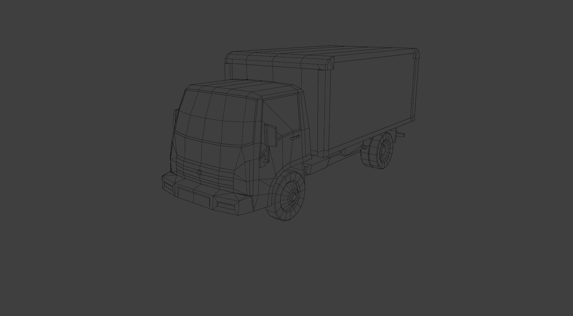 Low Poly Modern Generic Box Truck  Low-poly 3D model_3