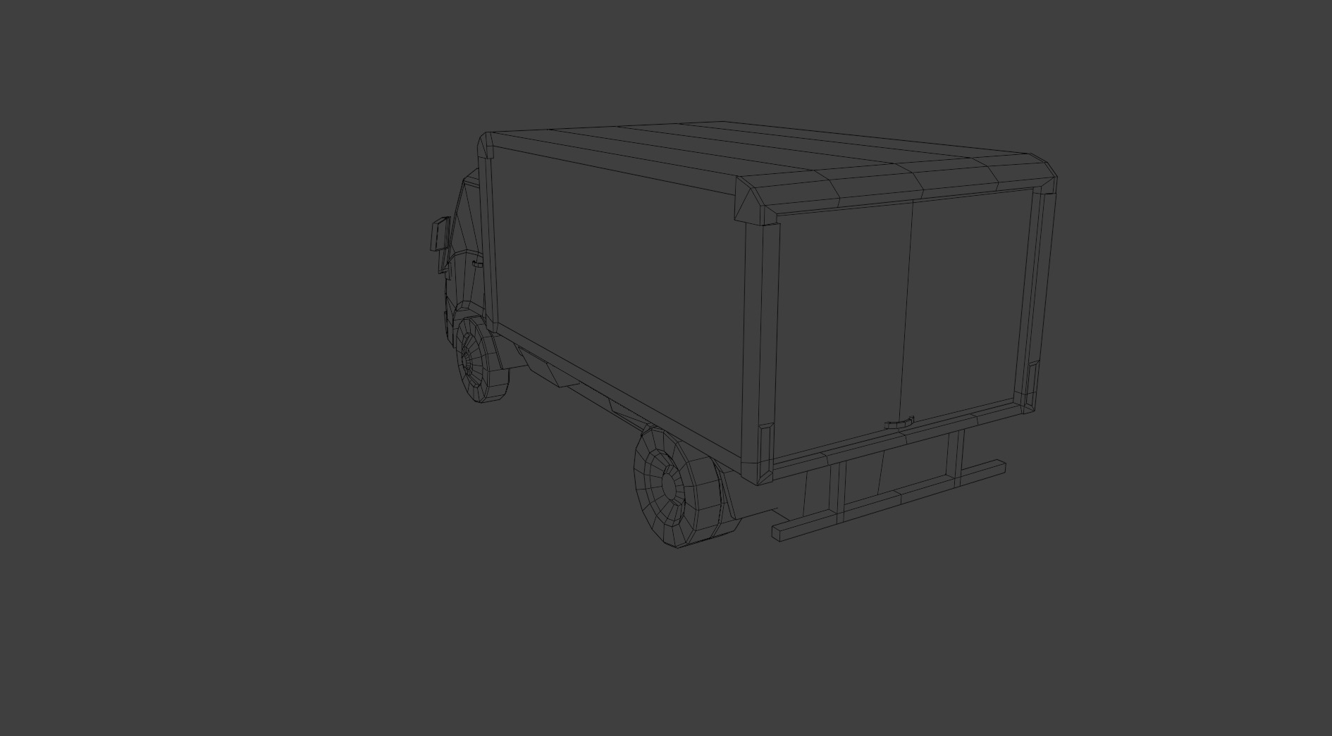 Low Poly Modern Generic Box Truck  Low-poly 3D model_7