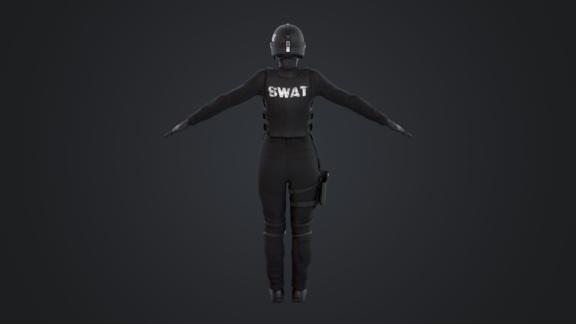 Female SWAT Officer 3D model_9