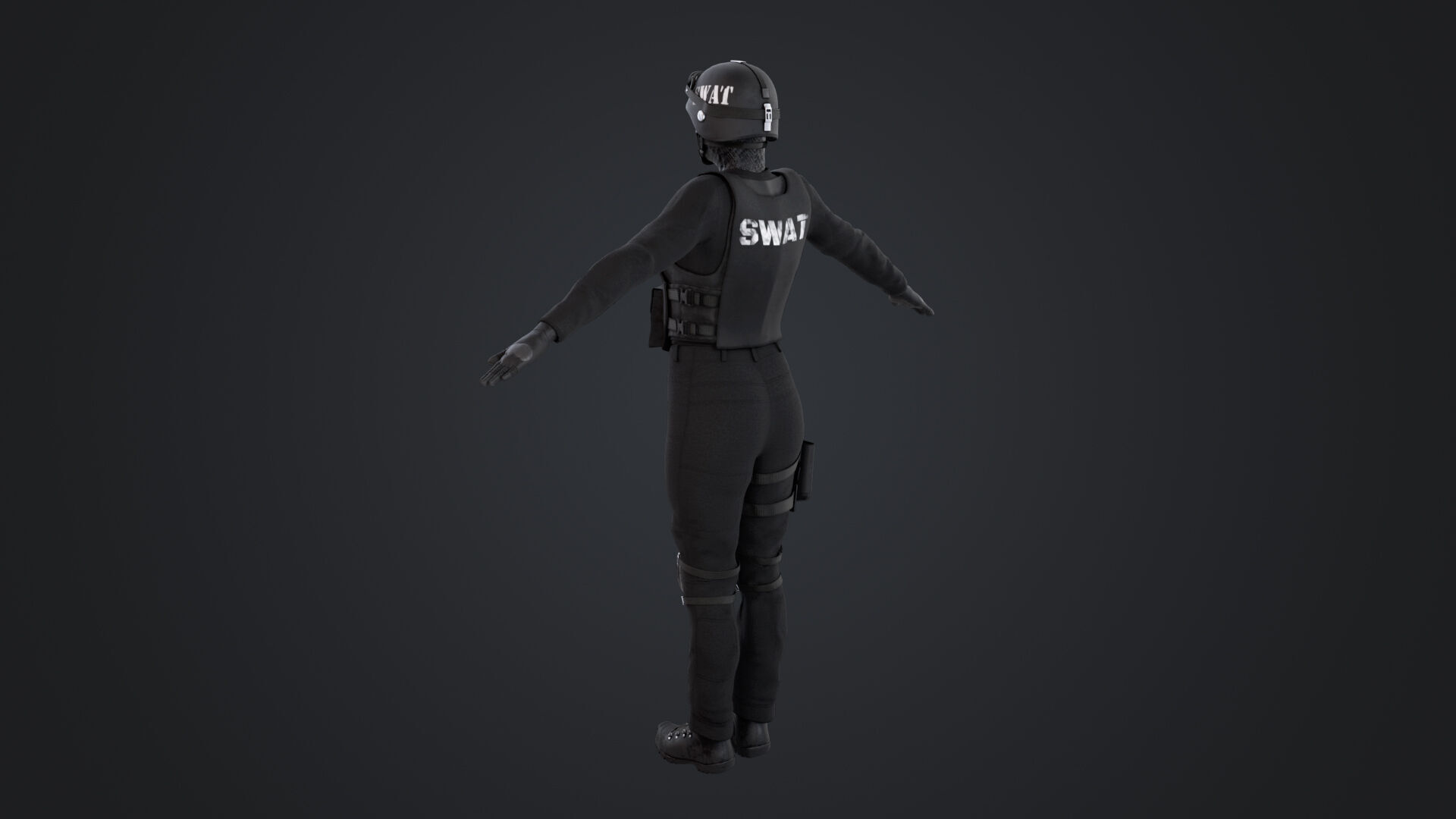 Female SWAT Officer 3D model_8