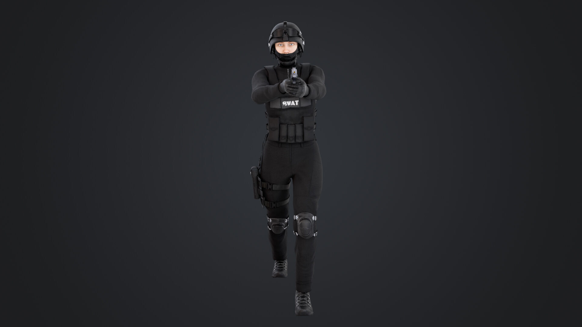 Female SWAT Officer 3D model_4